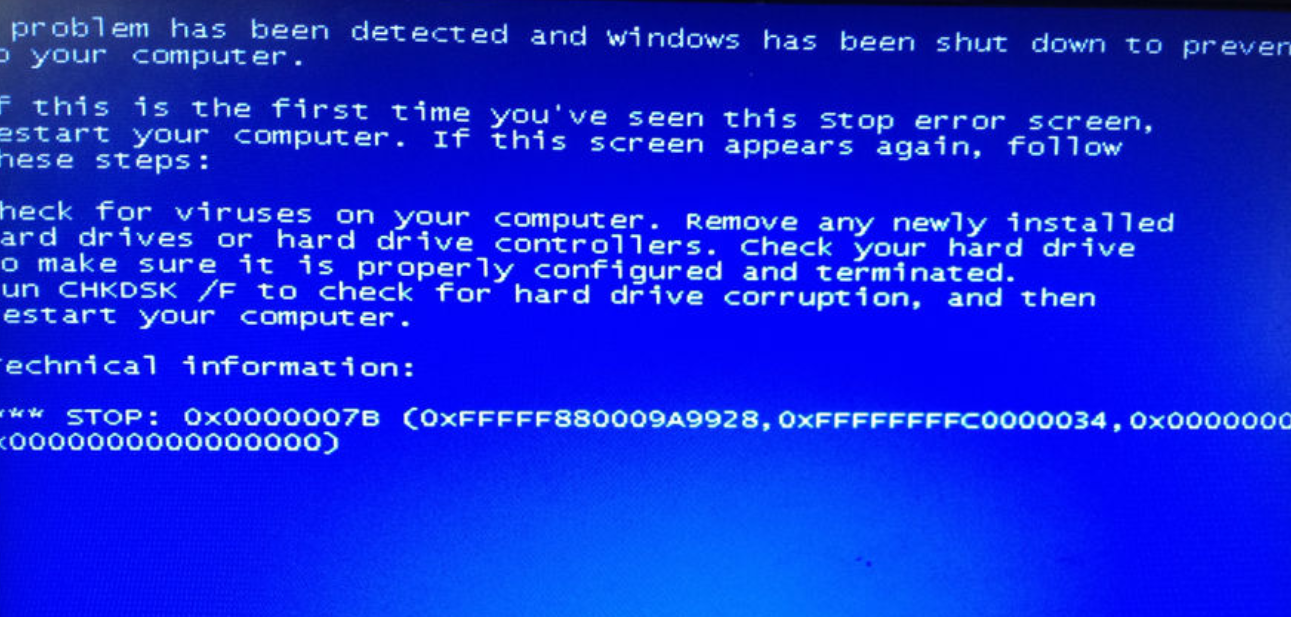 Windows 7蓝屏代码是STOP:0x0000007B解决方案